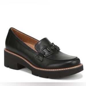 Naturalizer Corinne Loafer Women's Black Buckle Platform Size 10